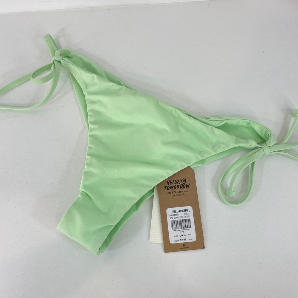 Billabong Lime Green Sol SeacherTie Side Bikini Bottoms / NWT